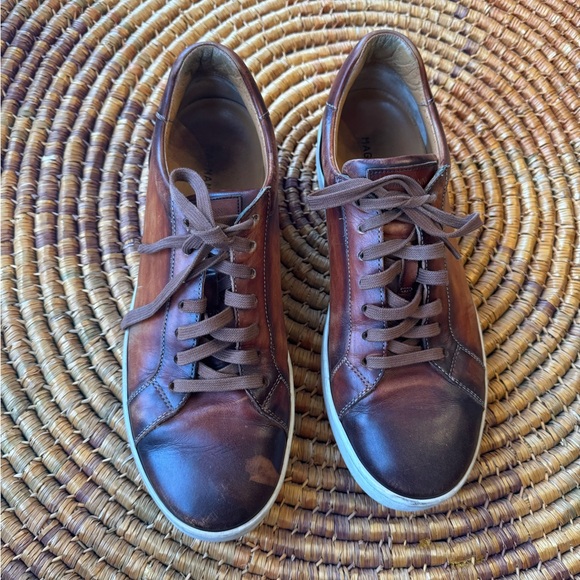 Magnanni 42 Men's Classic Brown Leather Sneakers - Picture 3 of 8